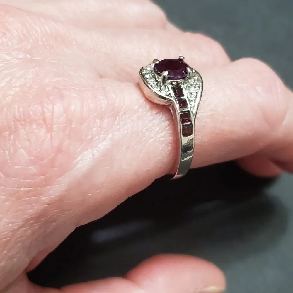 **Last Chance!! Final Sale** Silver plated purple stone ring - Picture 3 of 8